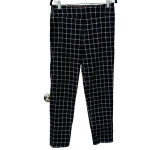 Krazy Larry Womens Black‎ White Pull On Ankle Pants Size 10